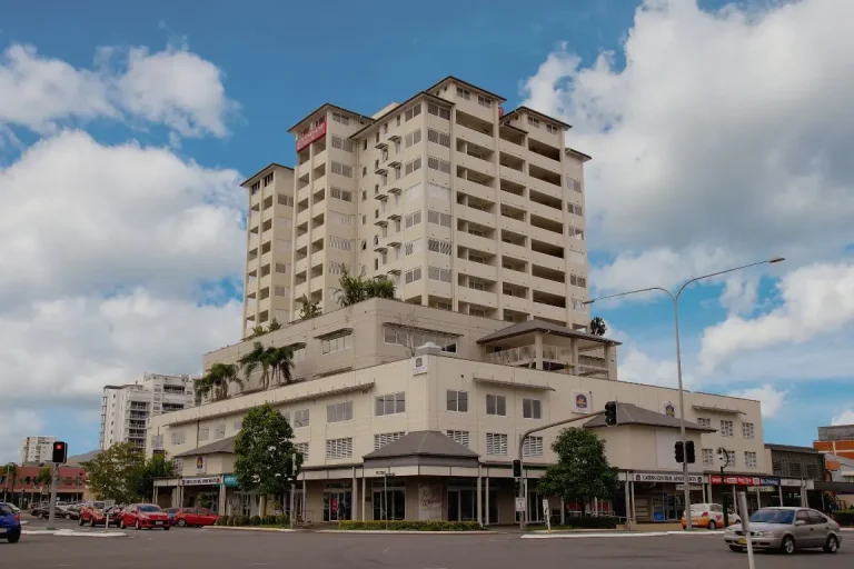 Cairns Central Plaza Apartment Hotel exterior with onsite conference facilities and accommodation for delegates.