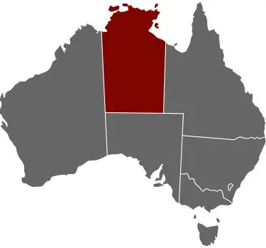 Northern Territory map highlighting Central Apartment Group conference venue in Darwin