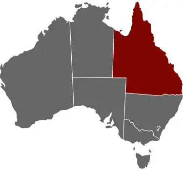 Queensland map highlighting Central Apartment Group conference venues in QLD