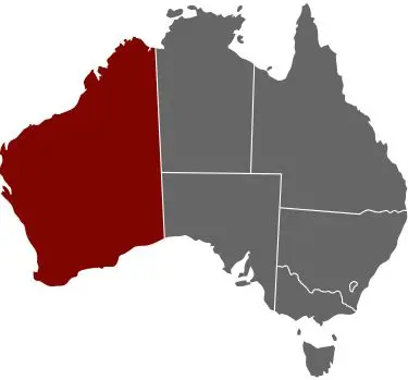 Western Australia map highlighting Central Apartment Group conference venue in WA